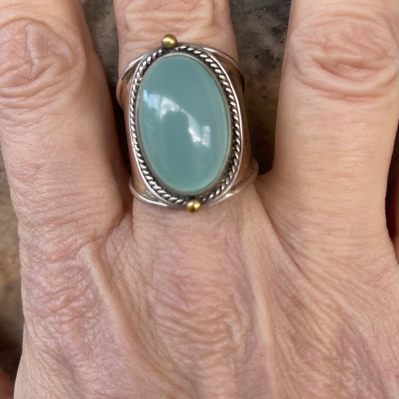 JOYA by Judy Crowell Aqua Chalcedony Ring Size 7 - Picture 9 of 11